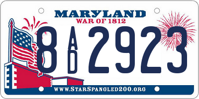 MD license plate 8AD2923
