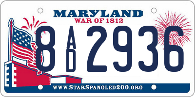 MD license plate 8AD2936
