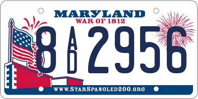 MD license plate 8AD2956