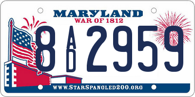 MD license plate 8AD2959