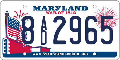 MD license plate 8AD2965