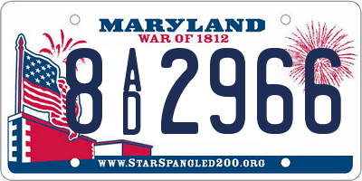 MD license plate 8AD2966