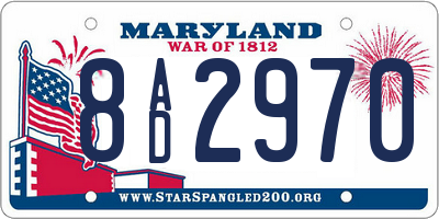 MD license plate 8AD2970
