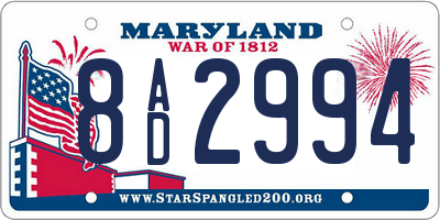 MD license plate 8AD2994