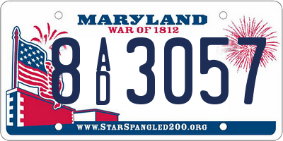 MD license plate 8AD3057