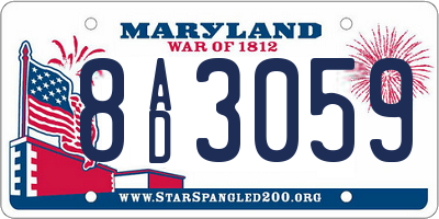 MD license plate 8AD3059