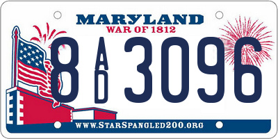 MD license plate 8AD3096