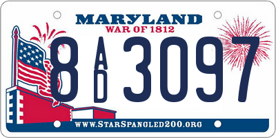 MD license plate 8AD3097