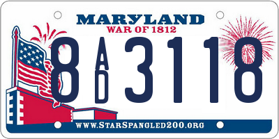 MD license plate 8AD3118