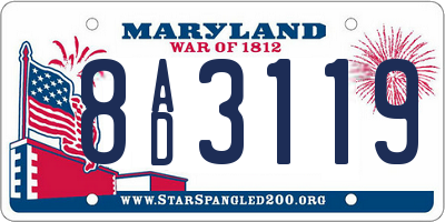MD license plate 8AD3119