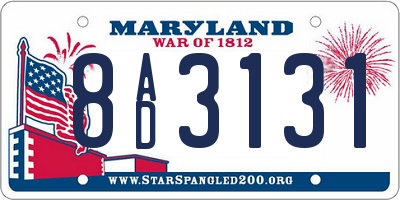 MD license plate 8AD3131