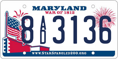MD license plate 8AD3136