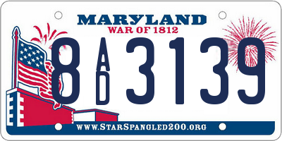 MD license plate 8AD3139