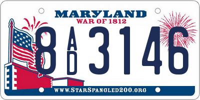 MD license plate 8AD3146