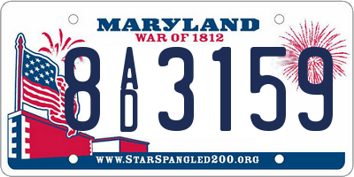 MD license plate 8AD3159