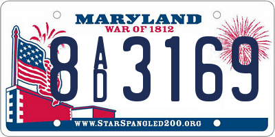MD license plate 8AD3169