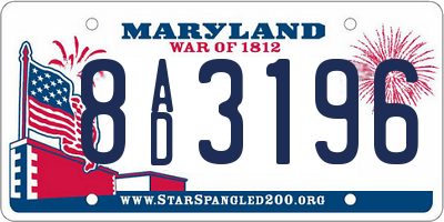 MD license plate 8AD3196