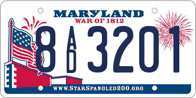 MD license plate 8AD3201