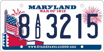 MD license plate 8AD3215