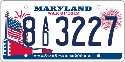 MD license plate 8AD3227