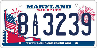 MD license plate 8AD3239