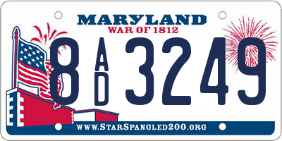 MD license plate 8AD3249