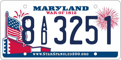 MD license plate 8AD3251