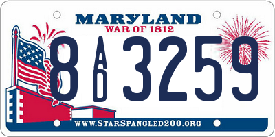 MD license plate 8AD3259