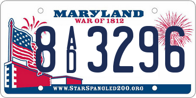 MD license plate 8AD3296