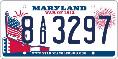 MD license plate 8AD3297