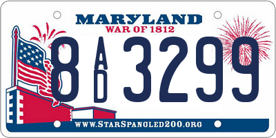 MD license plate 8AD3299