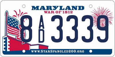 MD license plate 8AD3339