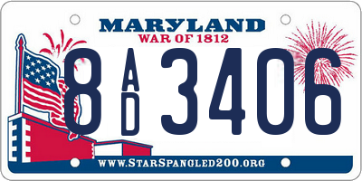 MD license plate 8AD3406