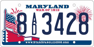 MD license plate 8AD3428