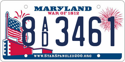 MD license plate 8AD3461