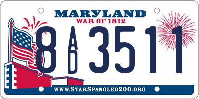 MD license plate 8AD3511