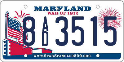 MD license plate 8AD3515