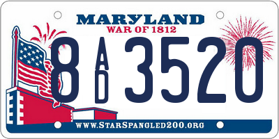 MD license plate 8AD3520