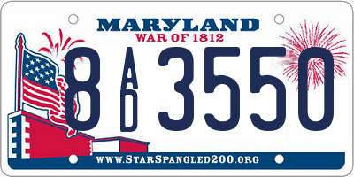 MD license plate 8AD3550