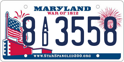 MD license plate 8AD3558