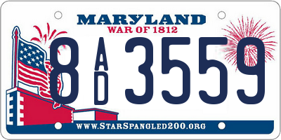 MD license plate 8AD3559