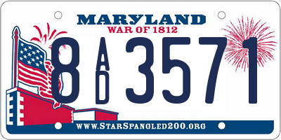 MD license plate 8AD3571