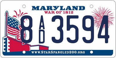 MD license plate 8AD3594