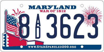 MD license plate 8AD3623