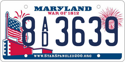 MD license plate 8AD3639