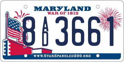 MD license plate 8AD3661