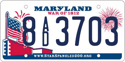 MD license plate 8AD3703