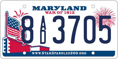 MD license plate 8AD3705