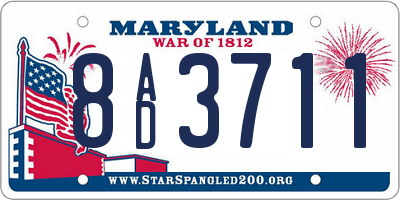 MD license plate 8AD3711