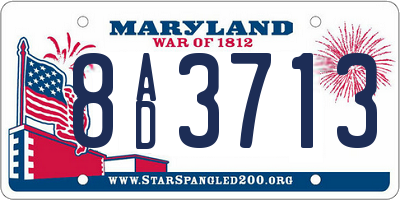 MD license plate 8AD3713